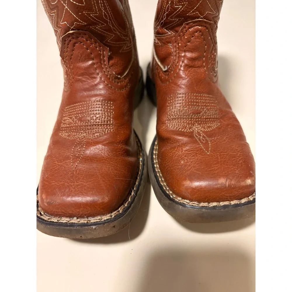 Durango Lil Durango Kids Western Boots Rodeo Brown Square Toe DBT0221S Size 12M